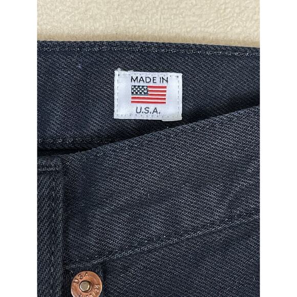 RE/DONE Originals Jeans Womens 26 Black High Rise Ankle Crop Raw Hem Button Fly - Picture 10 of 14